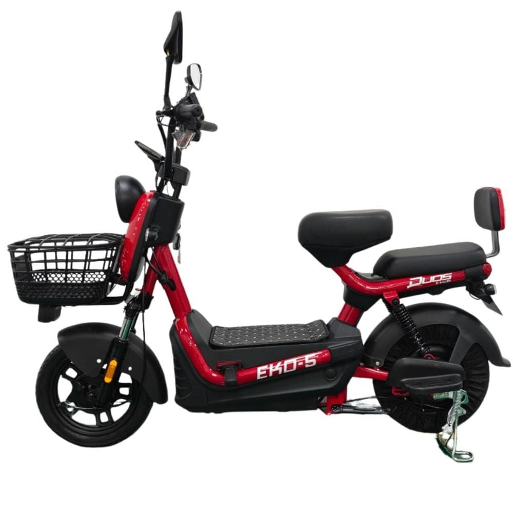 Bicicleta Scooter Elétrica 600W Alarme Eko-5 Vermelha Duos