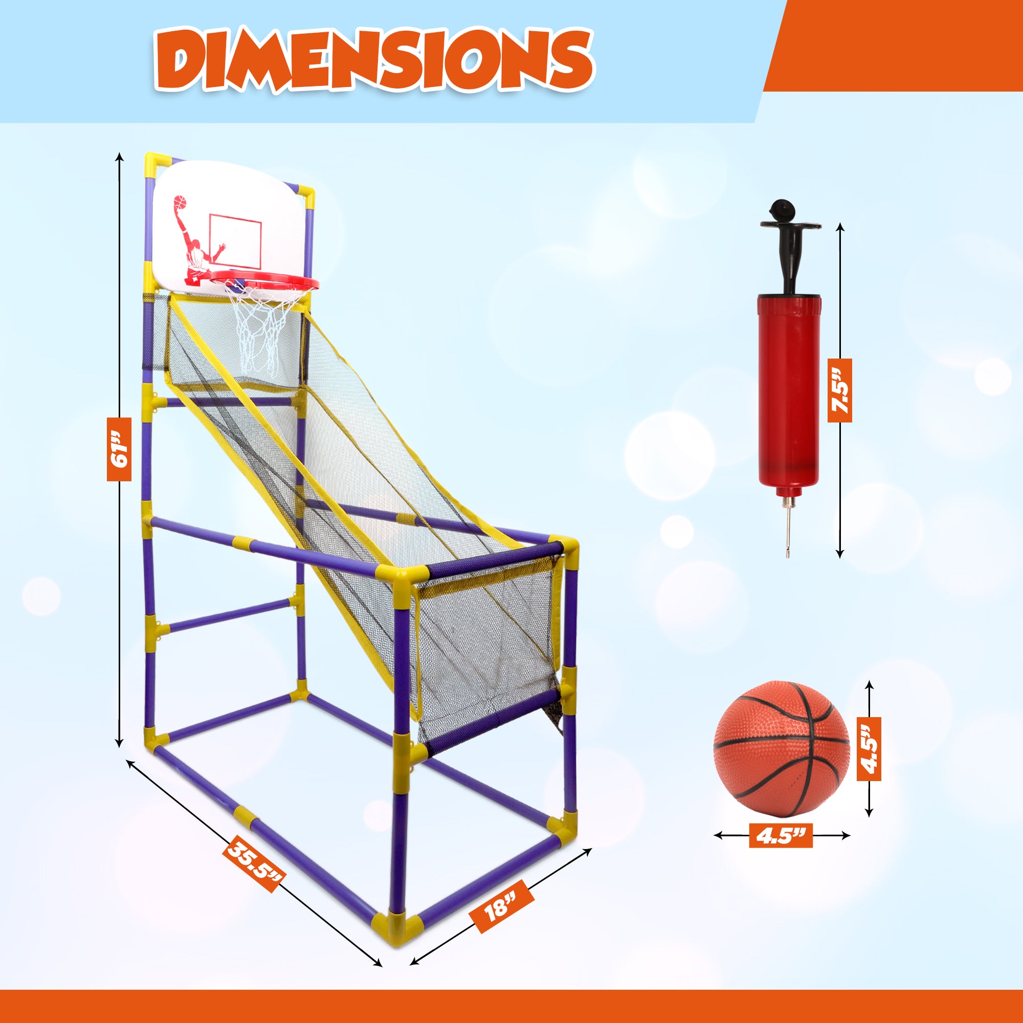 Point Games The Boomer Basketball Hoop Game， Indoor or Outdoor Arcade Sport Toy， Easy to Install， Fun and Entertaining for all Ages
