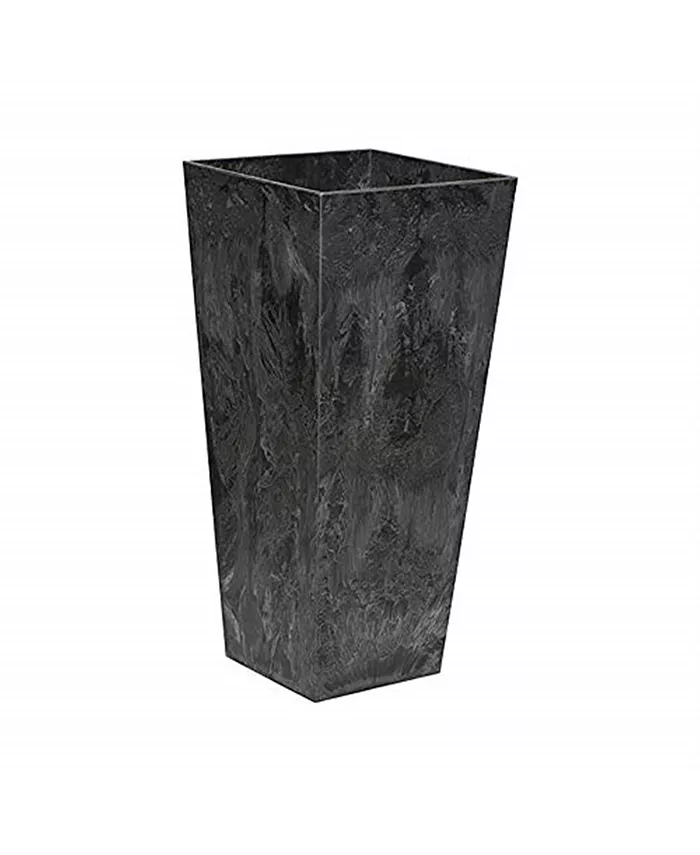 Novelty Artstone Ella Tall Square Planter Black 27.5 inch