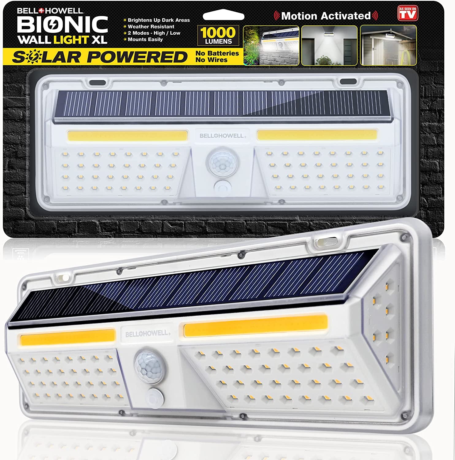 Solar Wall Light XL Bionic Wall Light Solar Outdoor Waterproof Motion Sensor Light