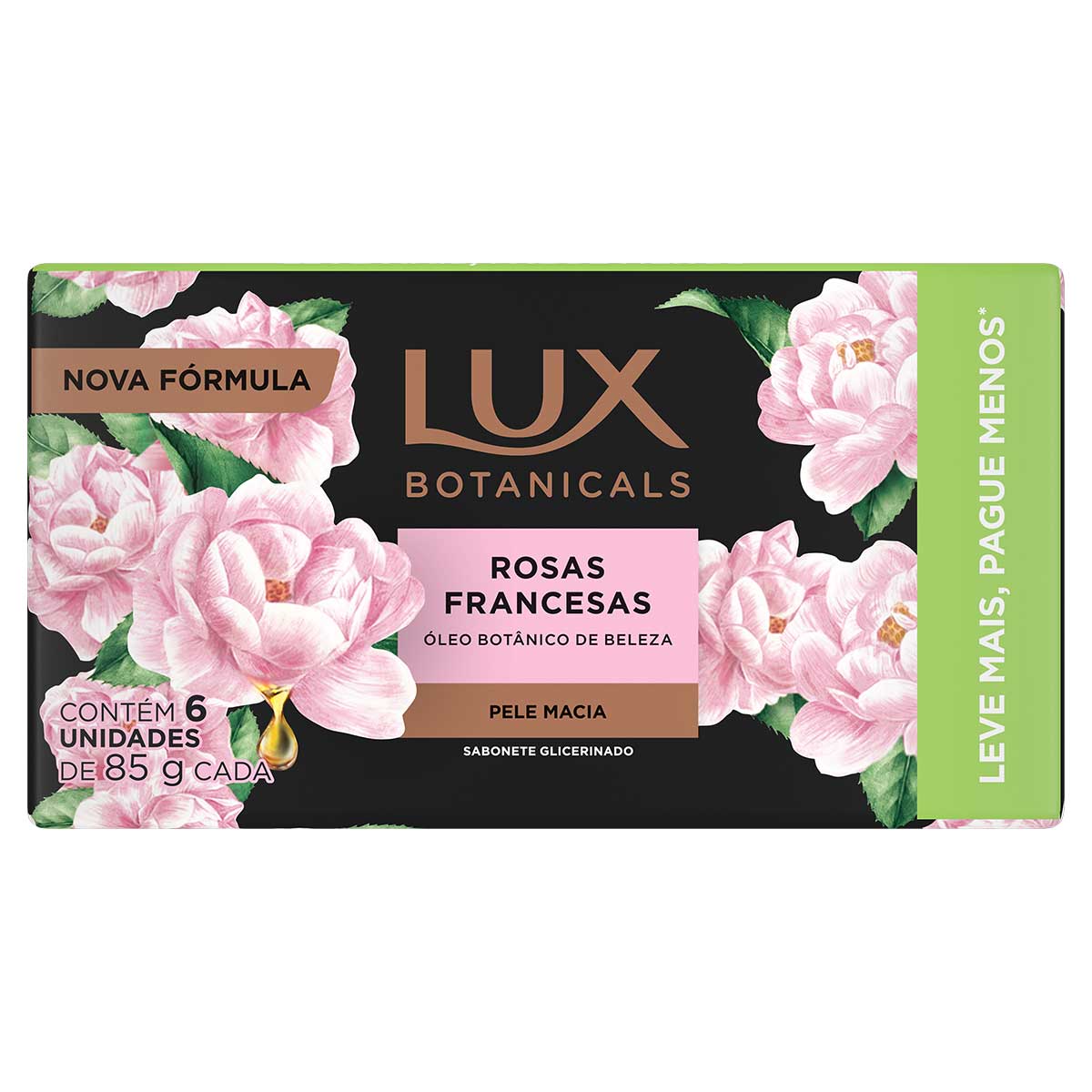 Sabonete em Barra de Glicerina Rosas Francesas Lux Botanicals 6 Unidades 85g Cada Leve Mais Pague Menos
