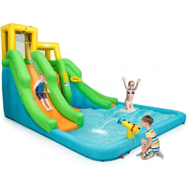 Inflatable Water Park Bounce House Kids Castle Jumper with Climbing Wall without Blower