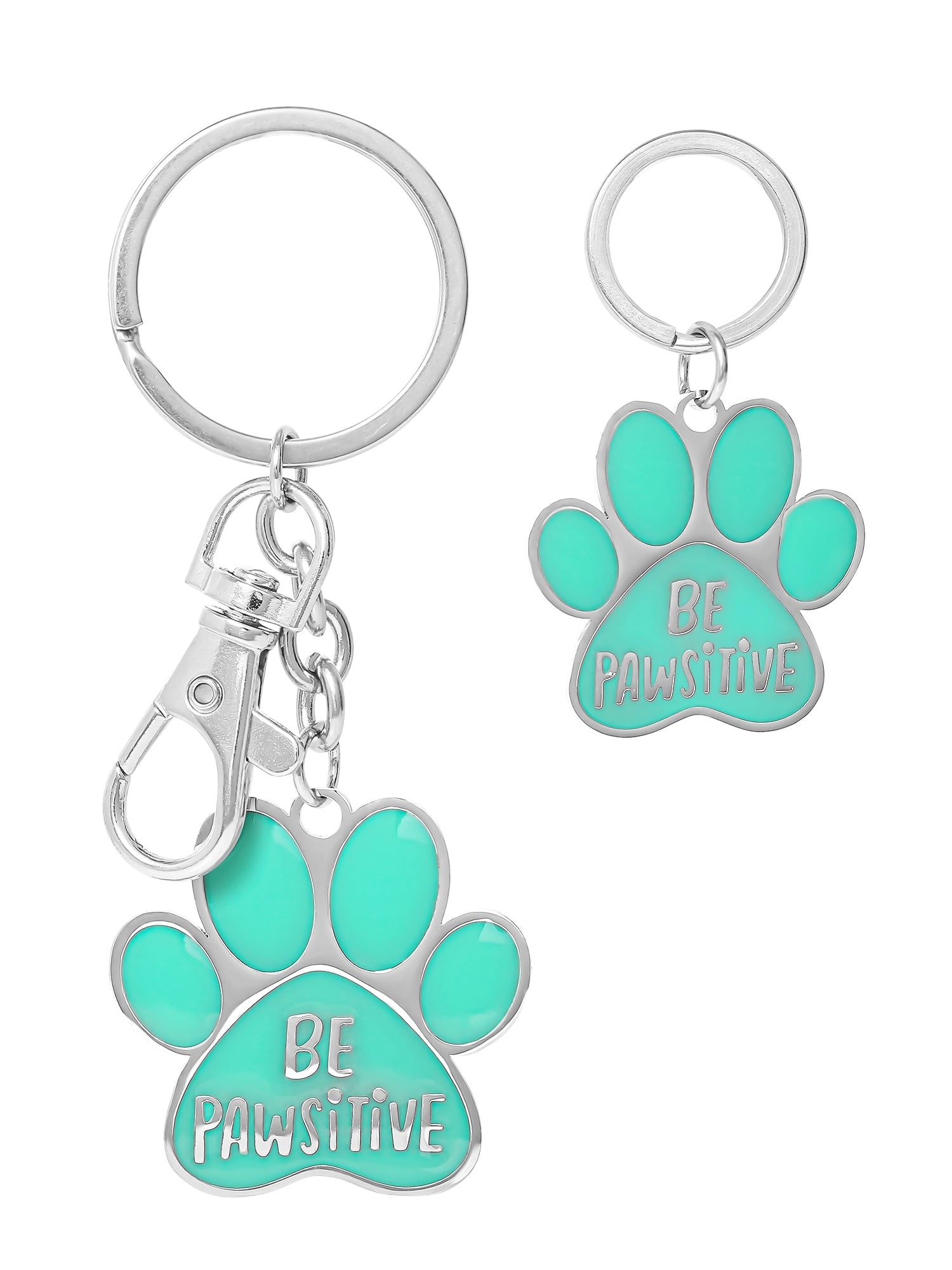 Connections from Hallmark Stainless Steel Pet Be Pawsitive Tag and Keychain Set