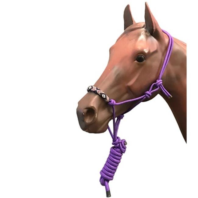 8 ft. Beaded Rope Halter and Leadand#44; Purple