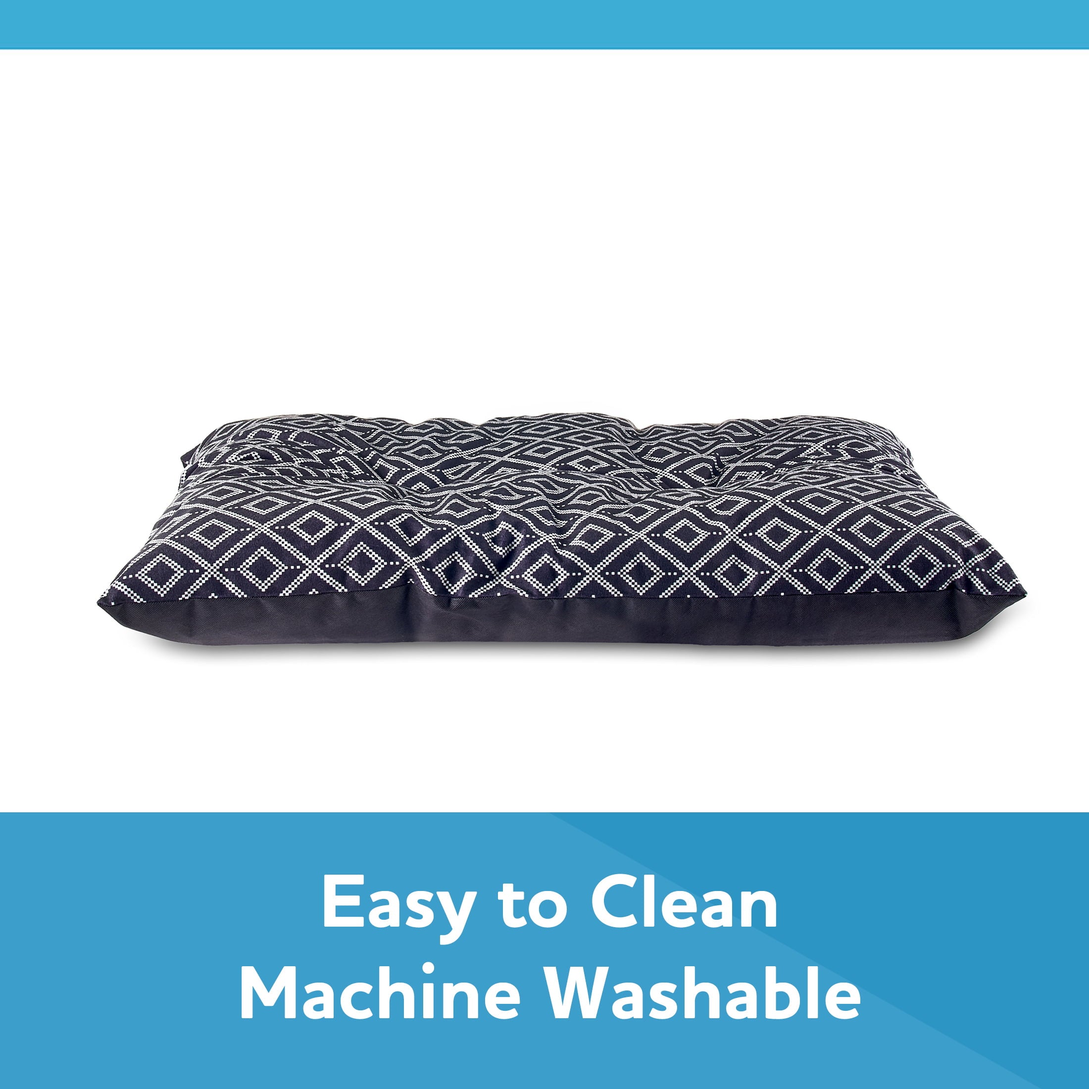 Vibrant Life Tufted Pillow Pet Bed， Medium， Black， 27