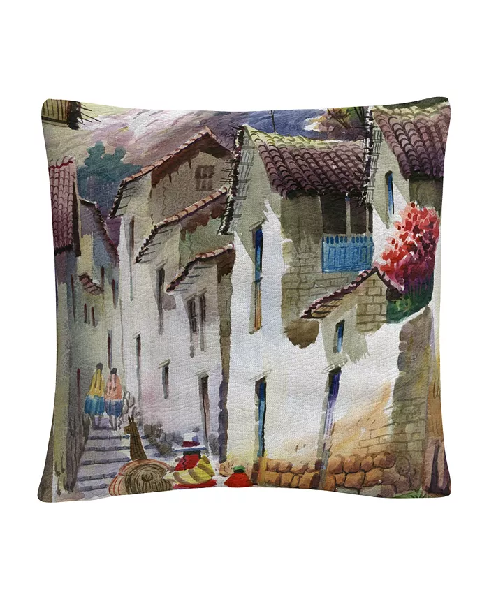 Baldwin Masters Fine Art Cuzco I Tuscan Architectural Village Decorative Pillow， 16