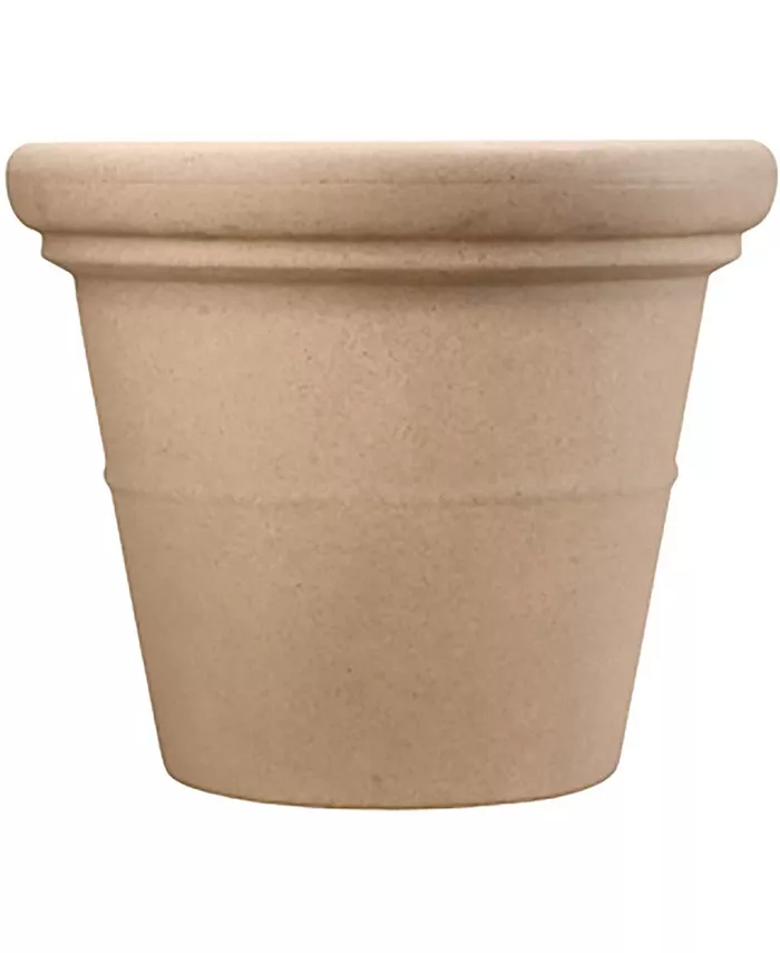Hc Companies Inc HC CompaniesTerrazzo Round Plastic Planter Pot Sandstone Color 17 Inch
