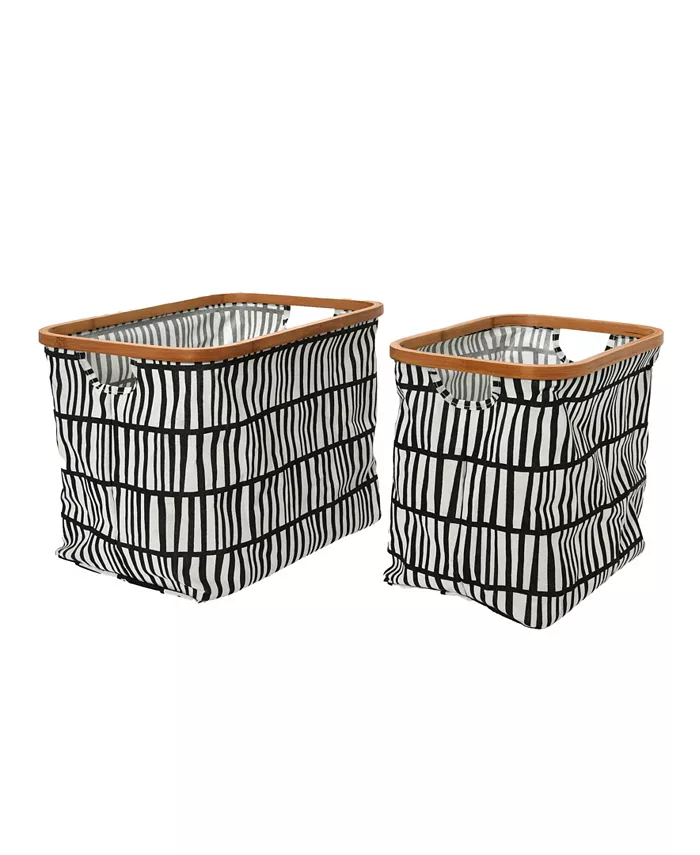 Household Essentials Bamboo Rimmed Basket Set