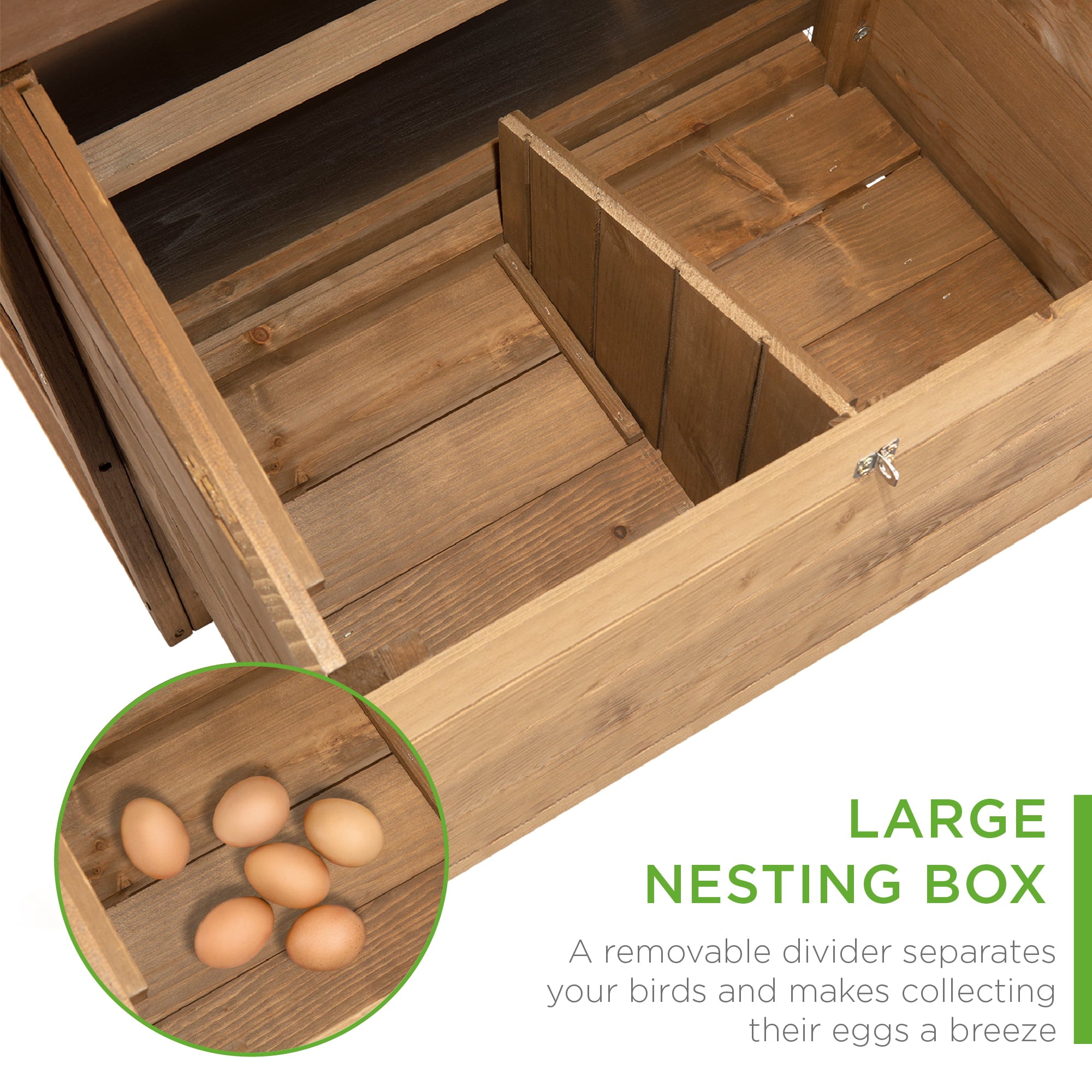 Best Choice Products 70in Mobile Fir Wood Chicken Coop Tractor Hen House w/ Wheels， 2 Doors， Nest Box， Removable Tray