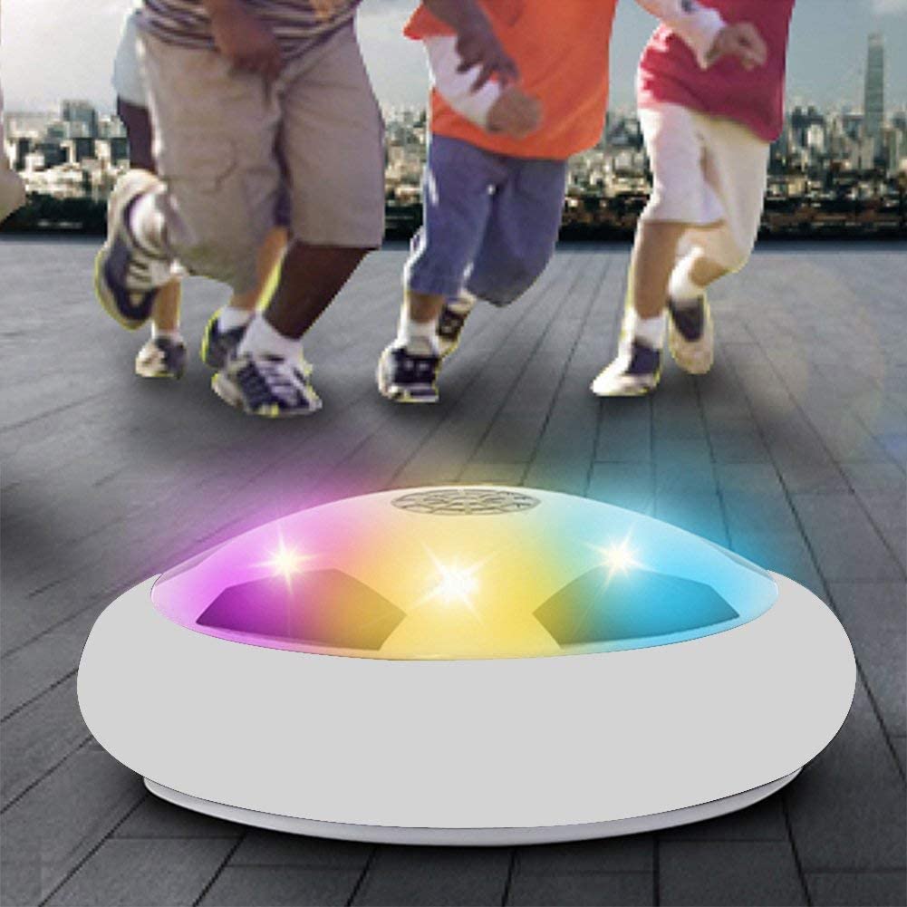 SSAWcasa Air Power Soccer Hover Disk Ultraglow with Foam Bumpers and Light Up LED Lights for Kids
