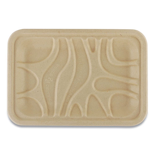 World Centric Fiber Trays | PLA Lined， PFAS Free， 8.2 x 5.7 x 0.7， Natural， 500