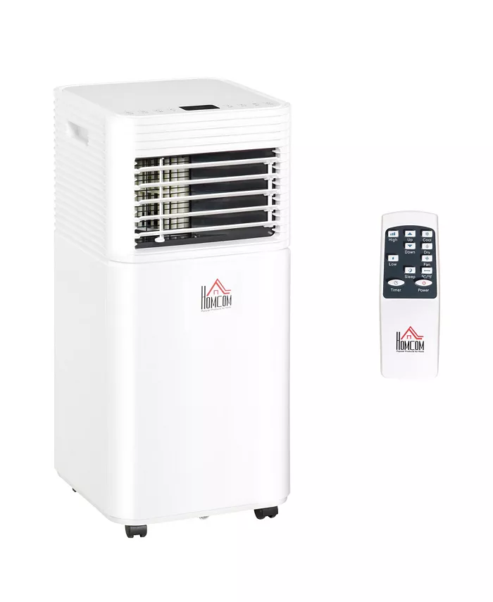 HOMCOM Mobile Air Conditioner w  4 Modes， 2 Speeds， LED Display， Timer， White