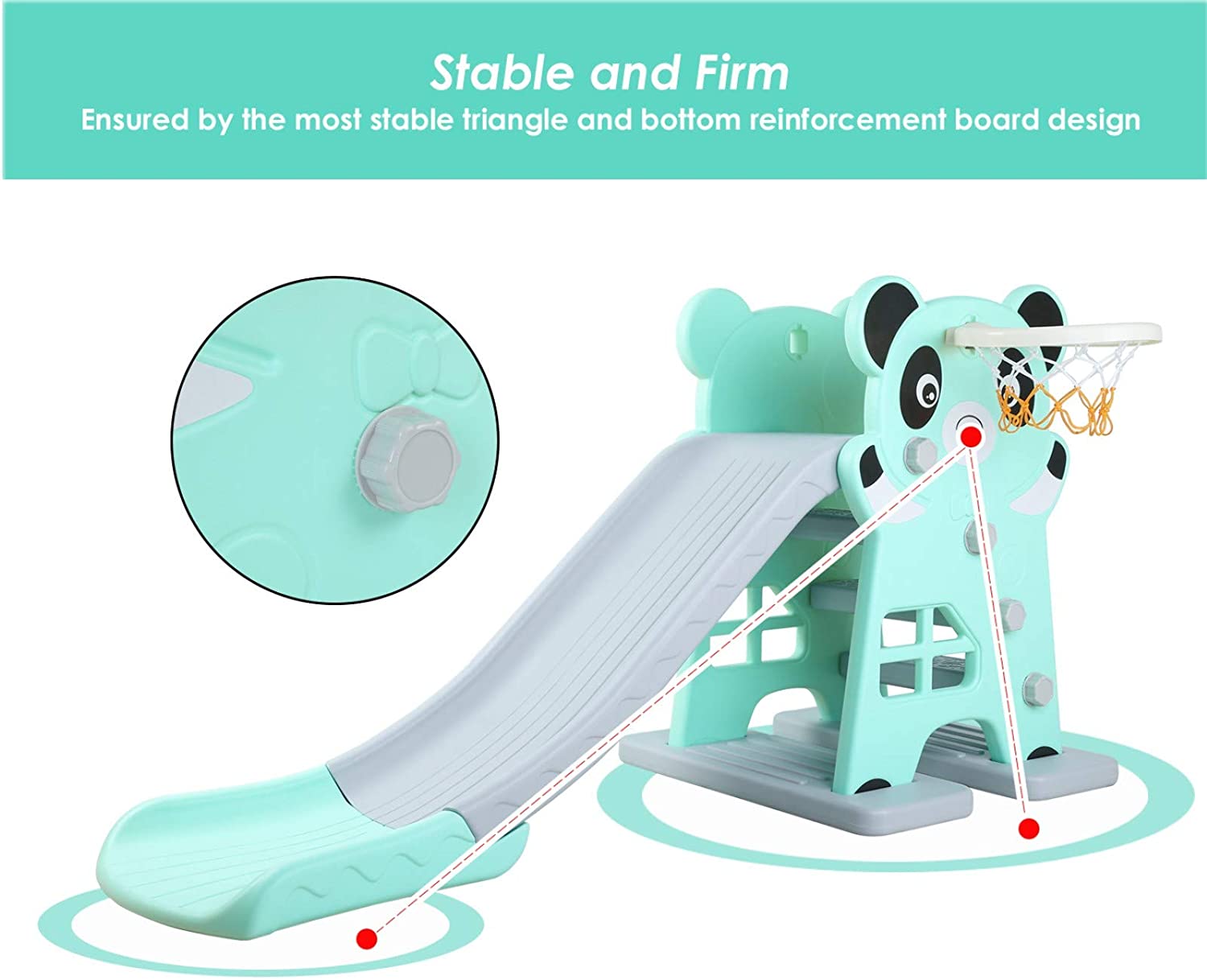 HEMBOR Kids Slide Backyard Toddler Slides and Climbers Playset