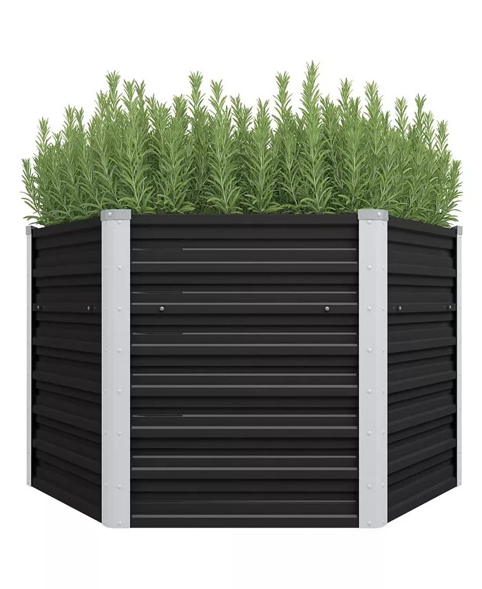 vidaXL Garden Raised Bed Anthracite 50.8