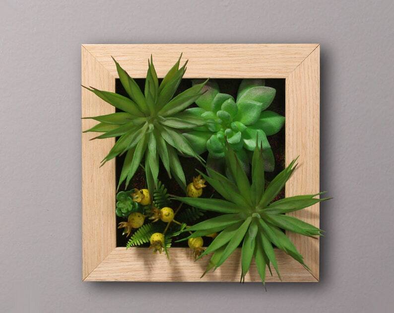 Faux Plant Succulent Wall, Faux Greenery Foliage With Stem, Fake Succu
