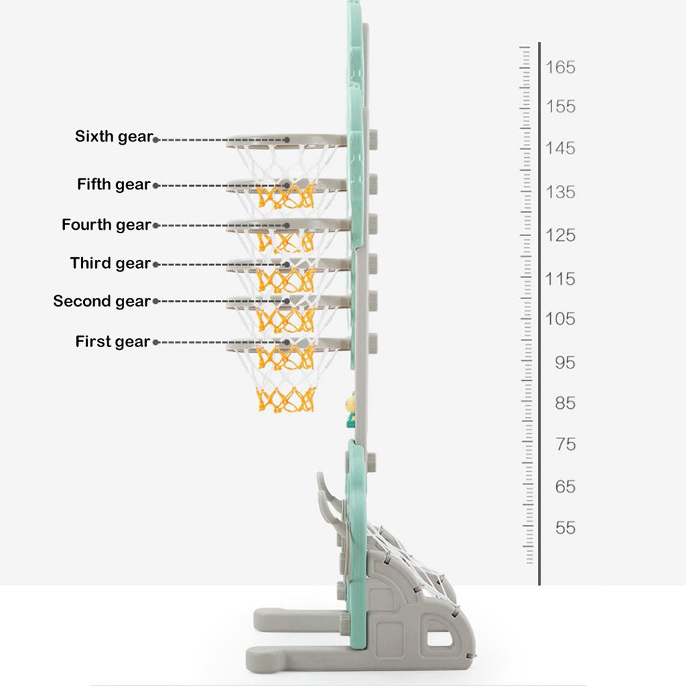 Transer Height Adjustable Basketball Set Portable Basketball System Kids 3-in-1 Basketball Hoop Stand w/Basketball，Ring Toss，Soccer Best Gift For Baby Kids Boys Girls For Outdoor Play Sport