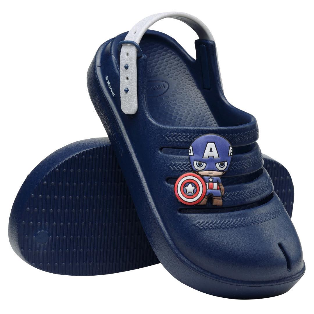 Chinelo Clog Havaianas Infantil Marvel Capitão América Marinho