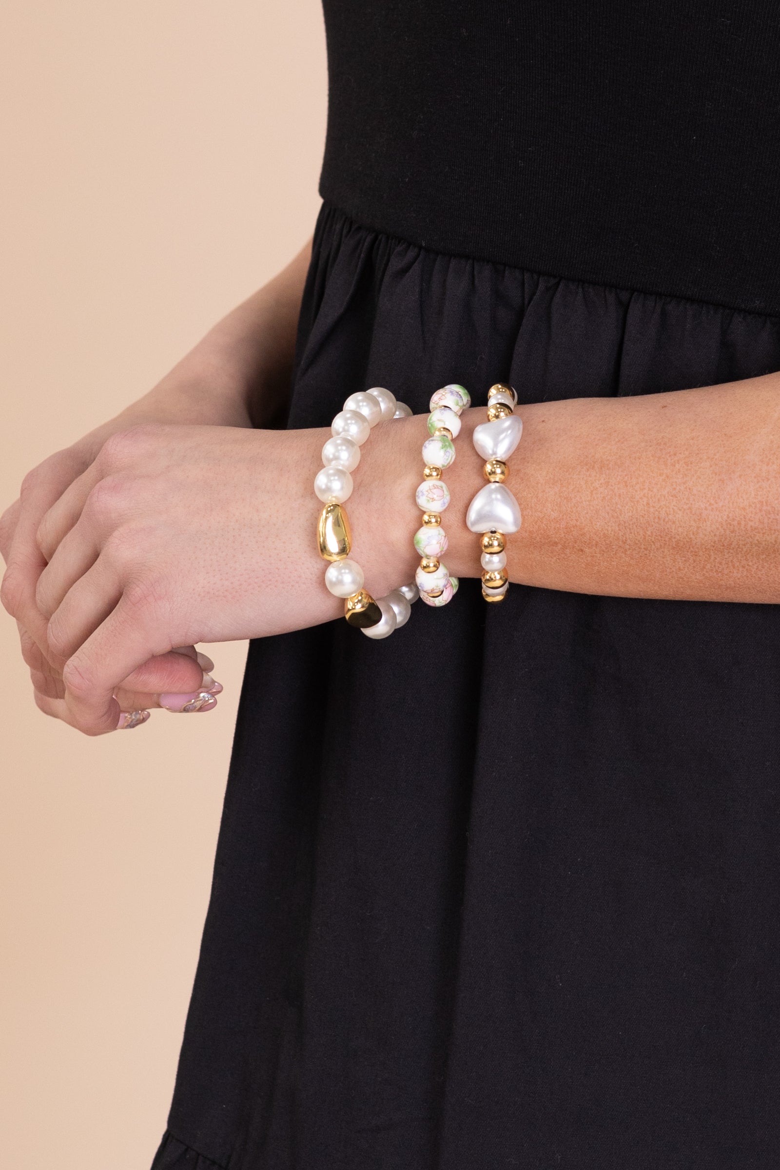 Bows & Pearls Bracelet Set