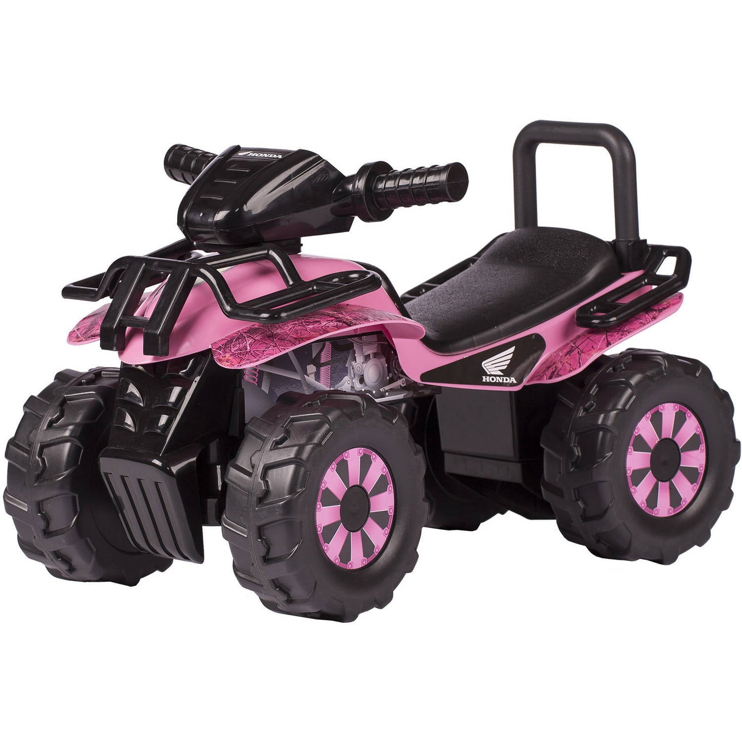 Honda Pink HD Camo Utility ATV Foot to Floor Push Ride-On