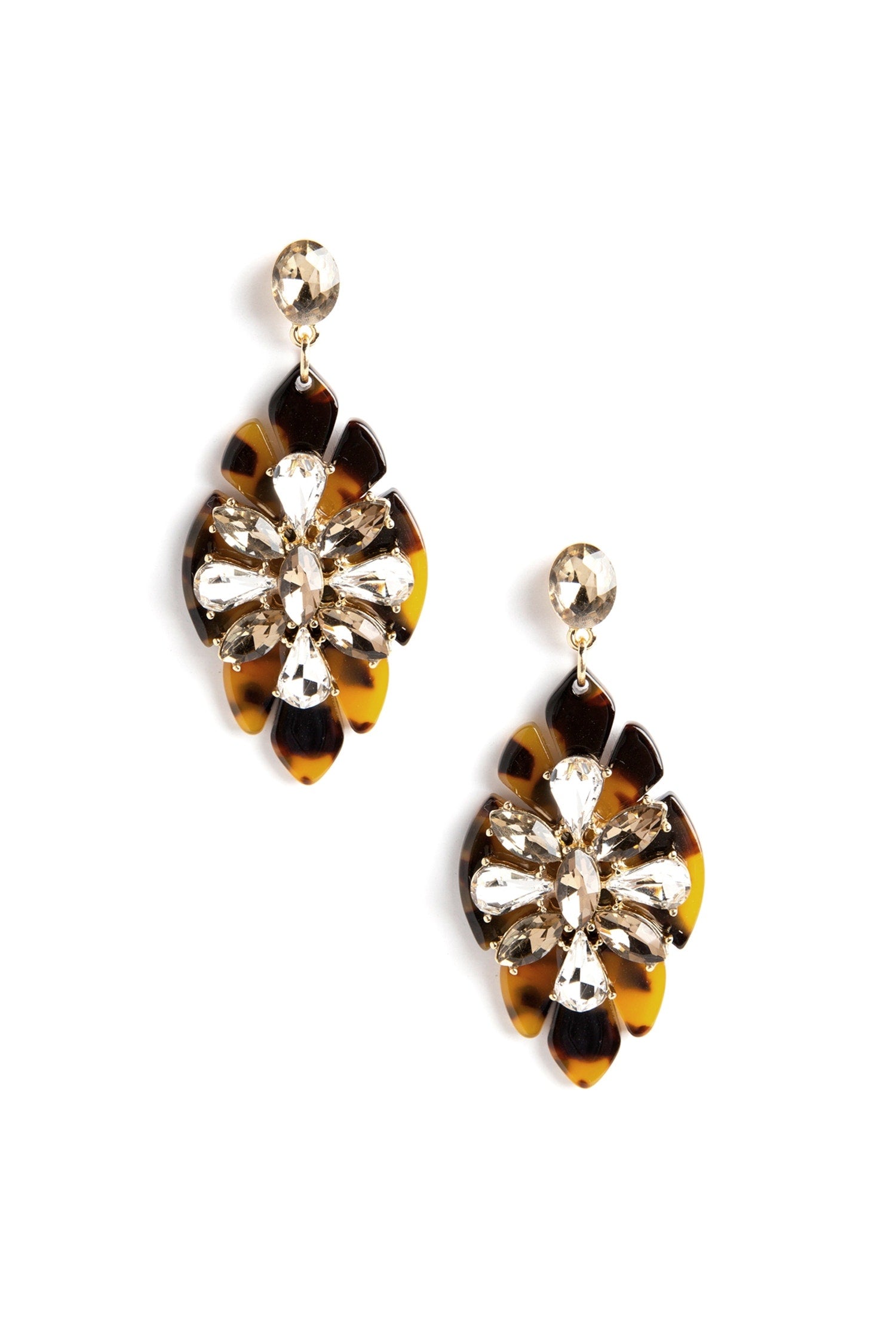 Contrasting Gem Chandelier Earrings