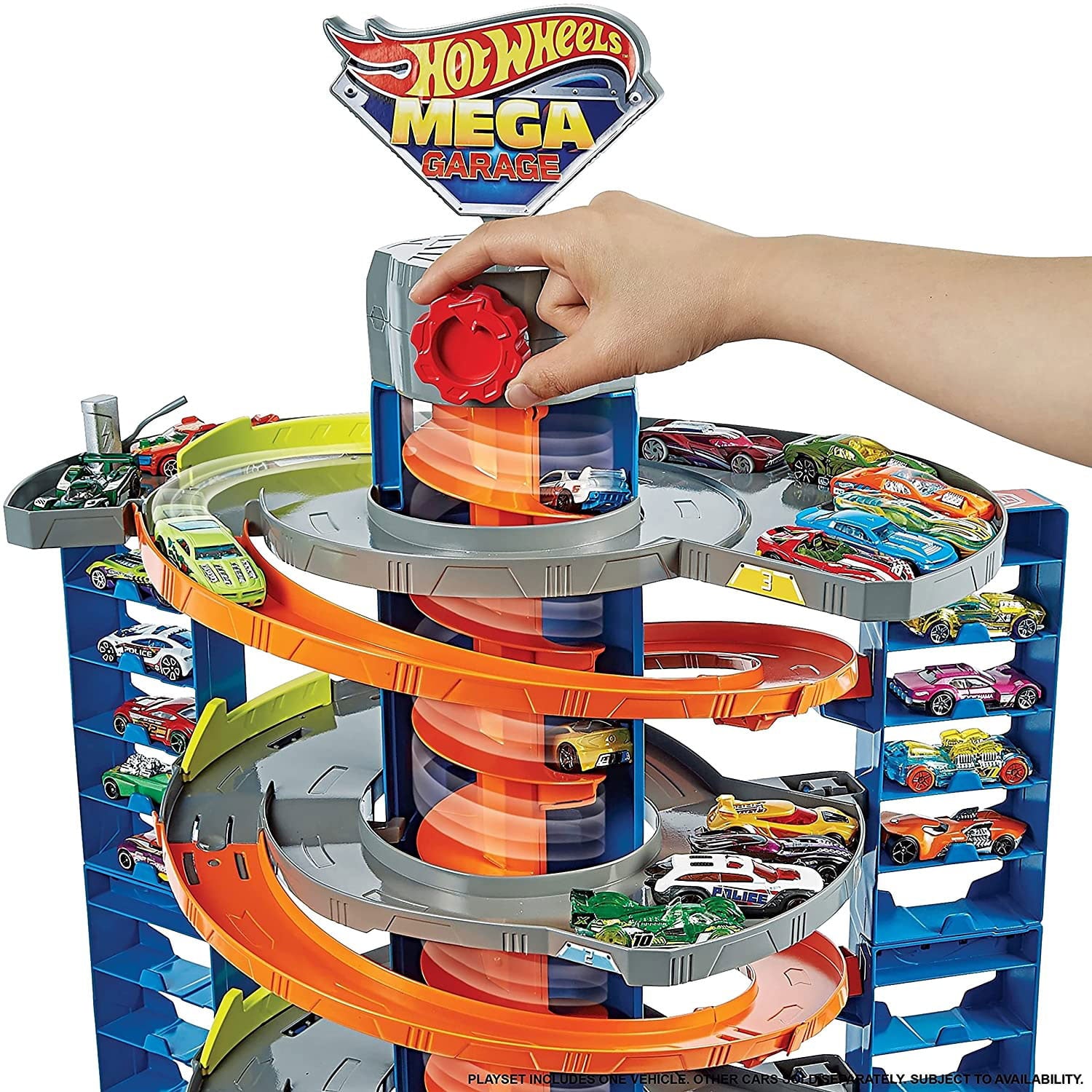 Hot Wheels City Mega Garage Playset with Storage for Over 60 Cars， Ages 4+
