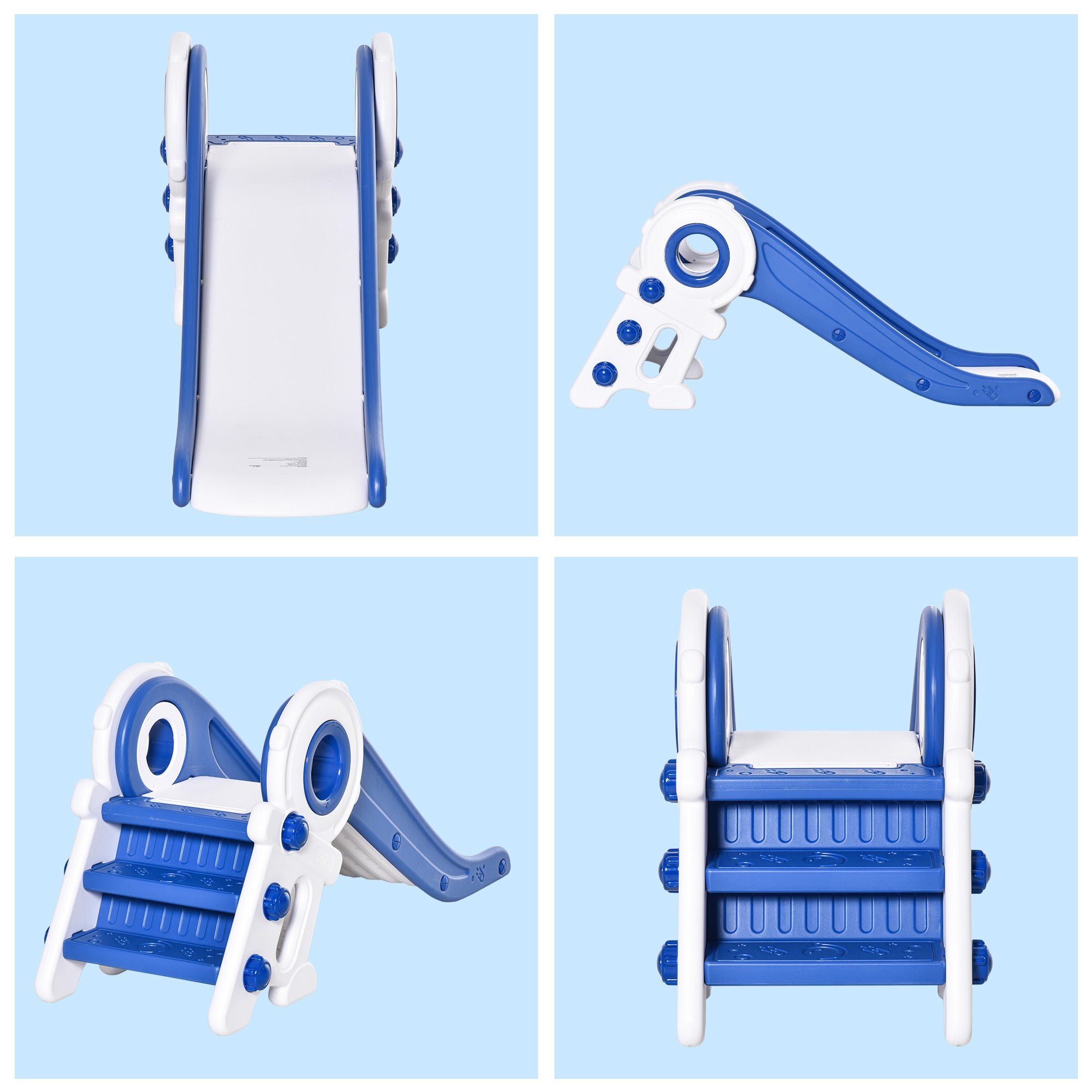 Qaba Folding Kids Slide， Small Freestanding Astronaut Climber for Ages 1-3 Years