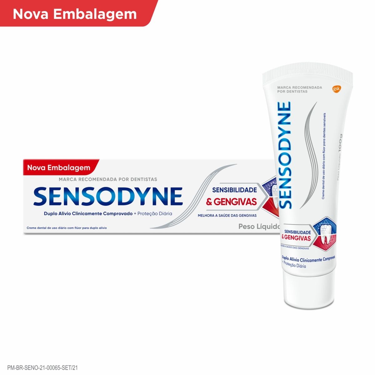 Sensodyne Creme Dental Sensibilidade & Gengivas para Dentes Sensiveis e Sangramentos na Gengiva 100g