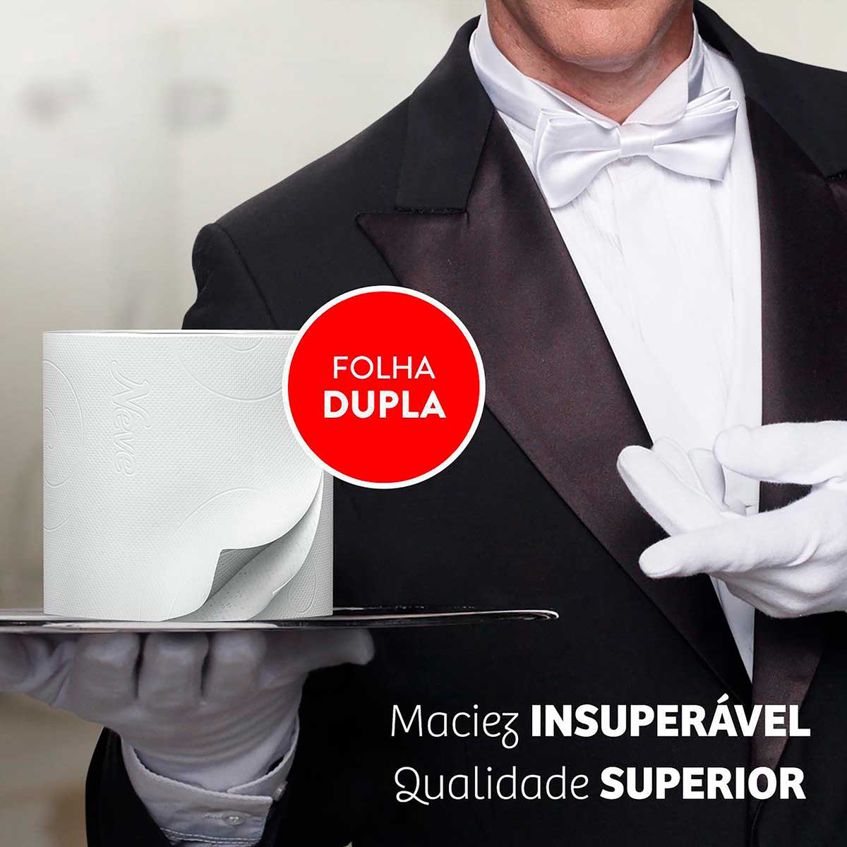 Papel Higienico Folha Dupla Neutro Neve Toque da Seda 30m Pacote 4 Unidades