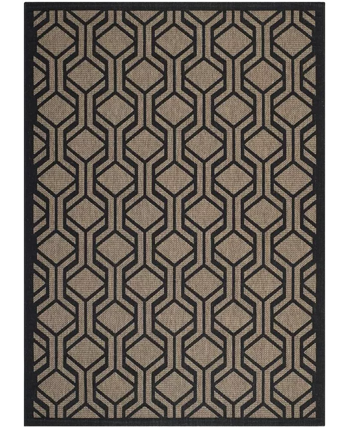 Safavieh Courtyard Brown and Black 4' x 5'7