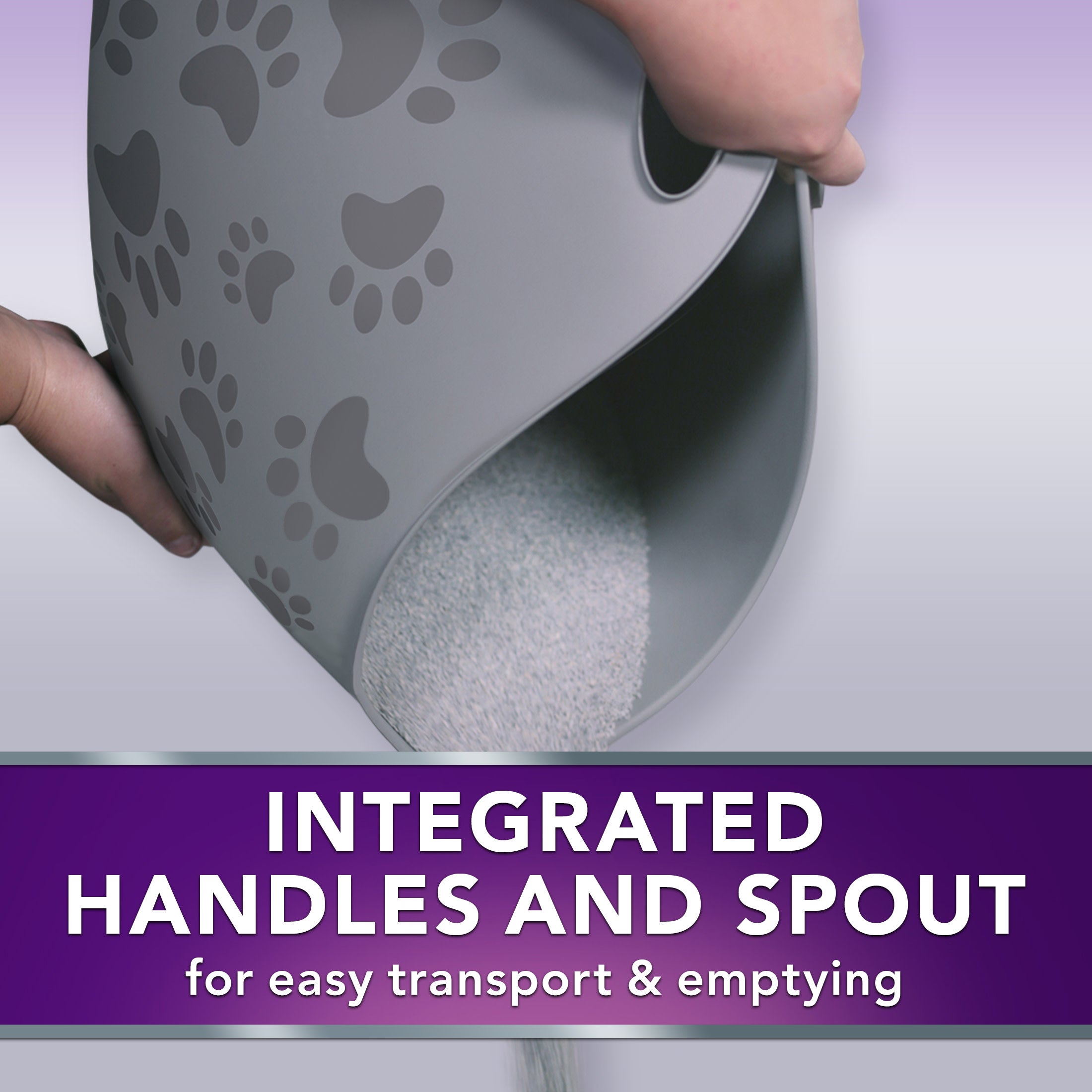 Litter Genie Cat Litter Box with Handles， Silver