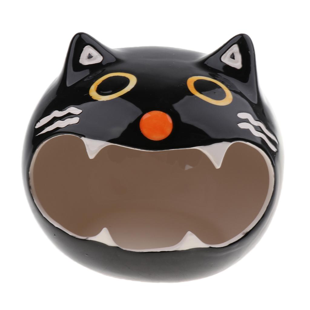 Adorable Cartoon Shape Hamster/Small Animal Hideout Hamster House Critter Bath Black