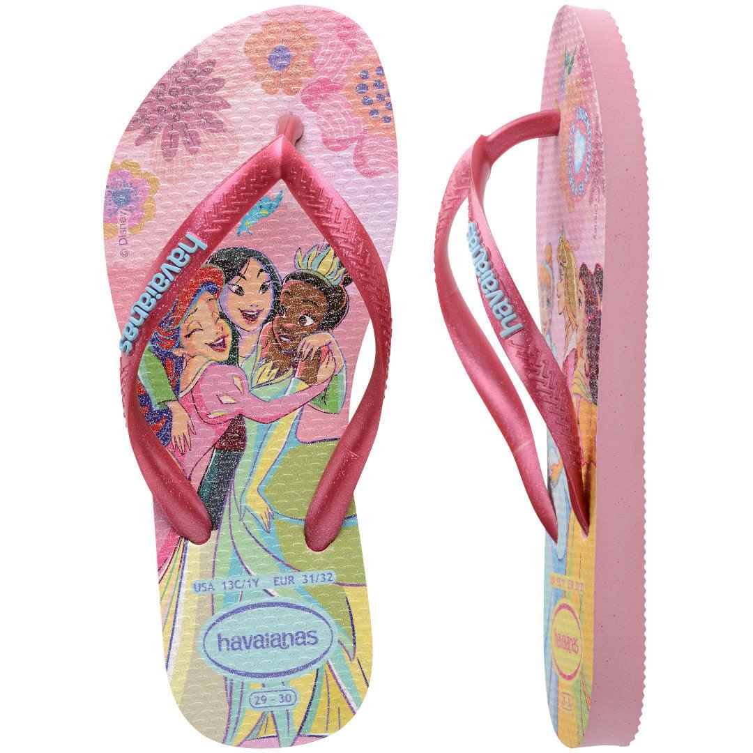 Chinelo Havaianas Infantil Slim Princesas Rosa Glow