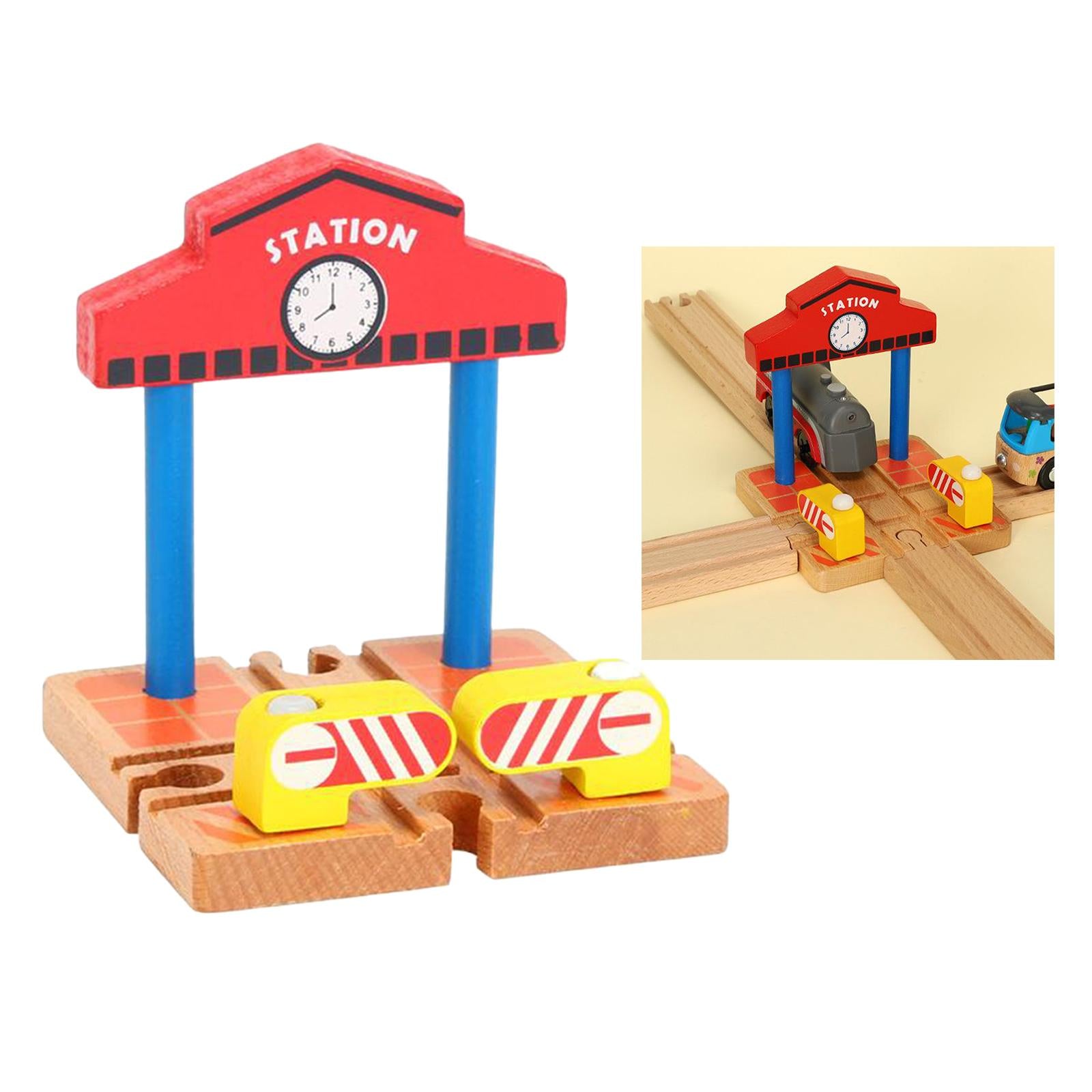 Wooden Train Station Platform Accessories Building Play Set Favors