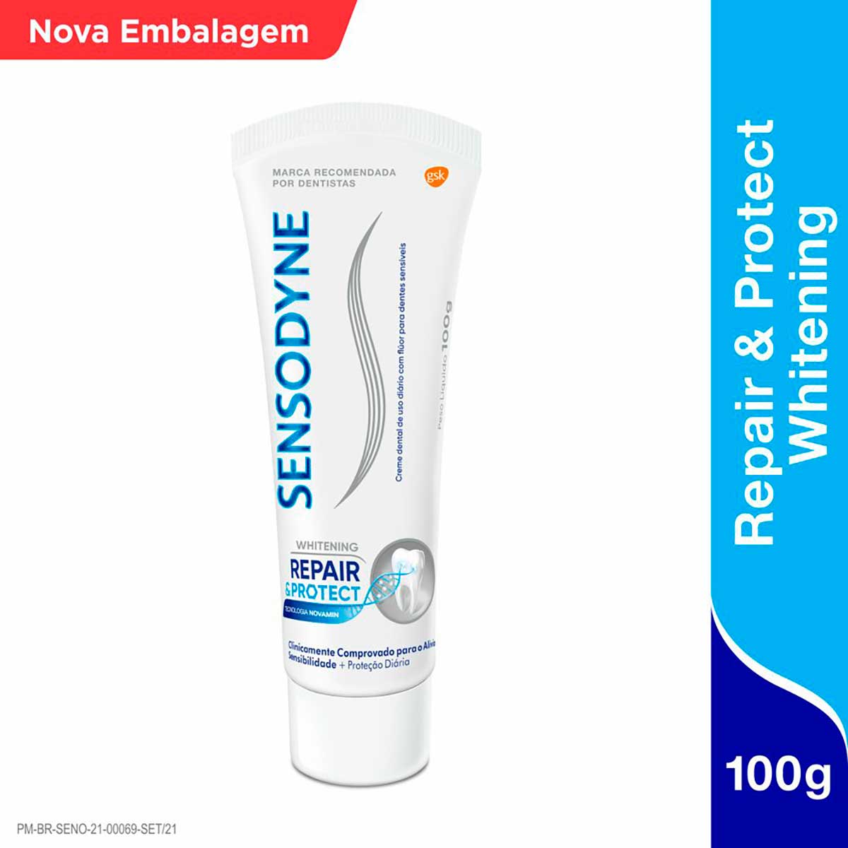 Sensodyne Repair & Protect Whitening Creme Dental tecnologia NovaMin 100g