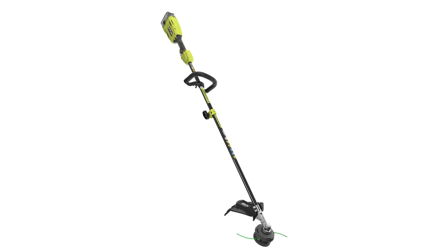 RYOBI P20110-PRN ONE+ 18V Brushless 15 in. Cordless Attachment Capable String Trimmer and Pole Saw Attachment w/ 4.0 Ah Battery and Charger