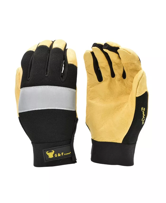 G F Products High Visibility Reflective Mechanics Work Gloves