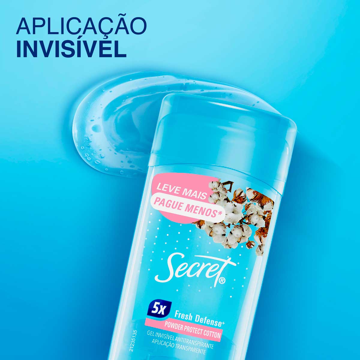 Antitranspirante Gel Secret Powder Protect Cotton 73g Leve Mais Pague Menos