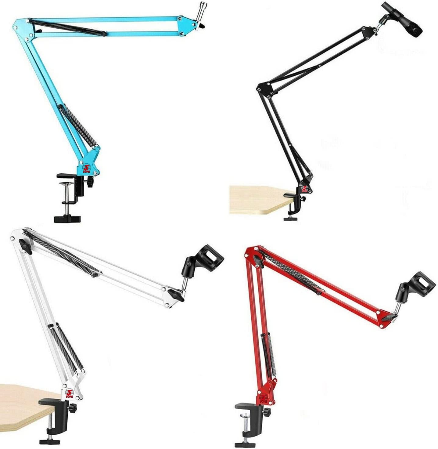 5 Core Adjustable Suspension Boom Scissor Mic Stand, with 3/8