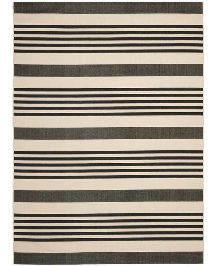 Safavieh Courtyard Black and Bone 9' x 12' Sisal Weave Outdoor Area Rug