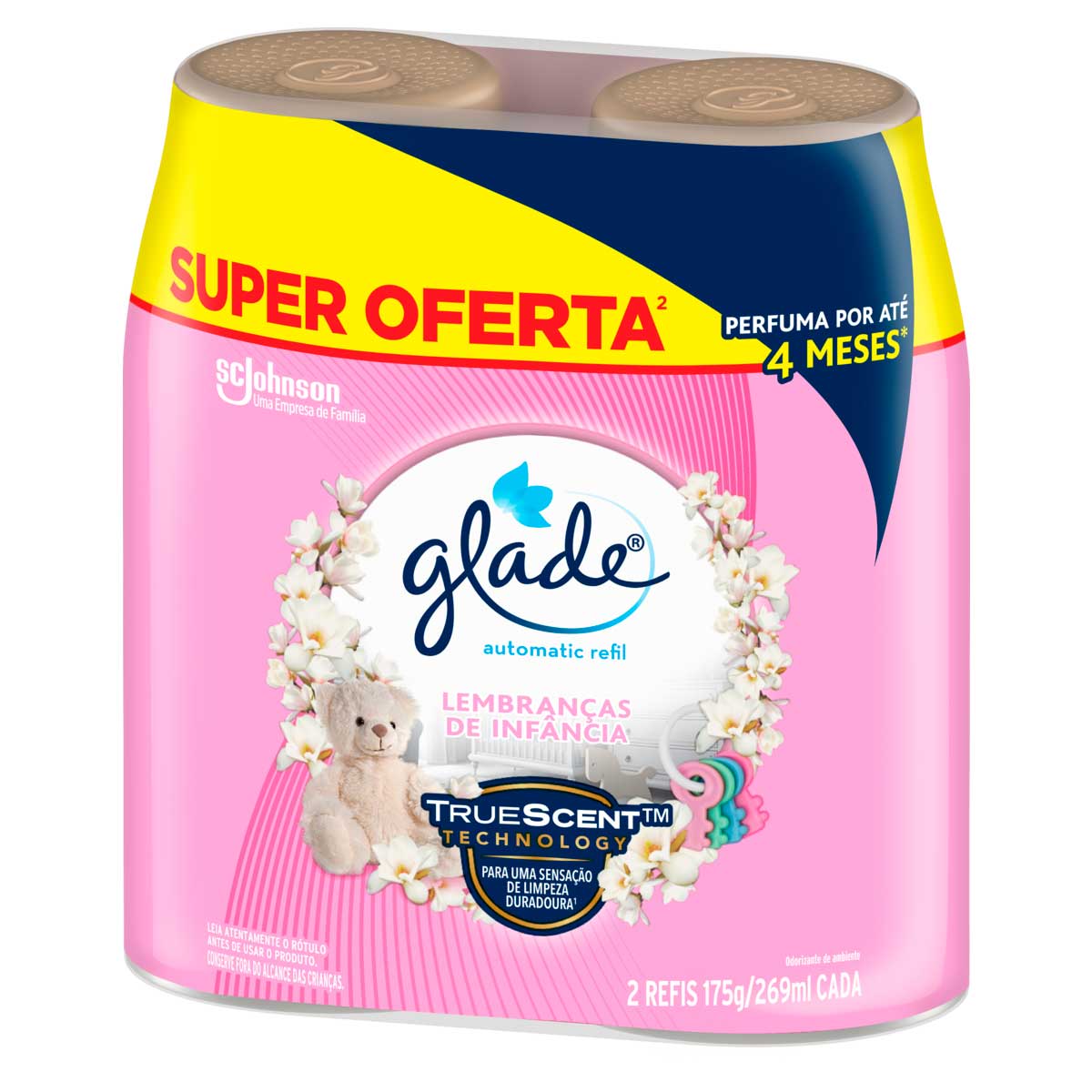 Pack Odorizador de Ambiente Lembrancas de Infancia Glade Automatic Frasco 2 Unidades 260ml Cada Spray Refil Super Oferta