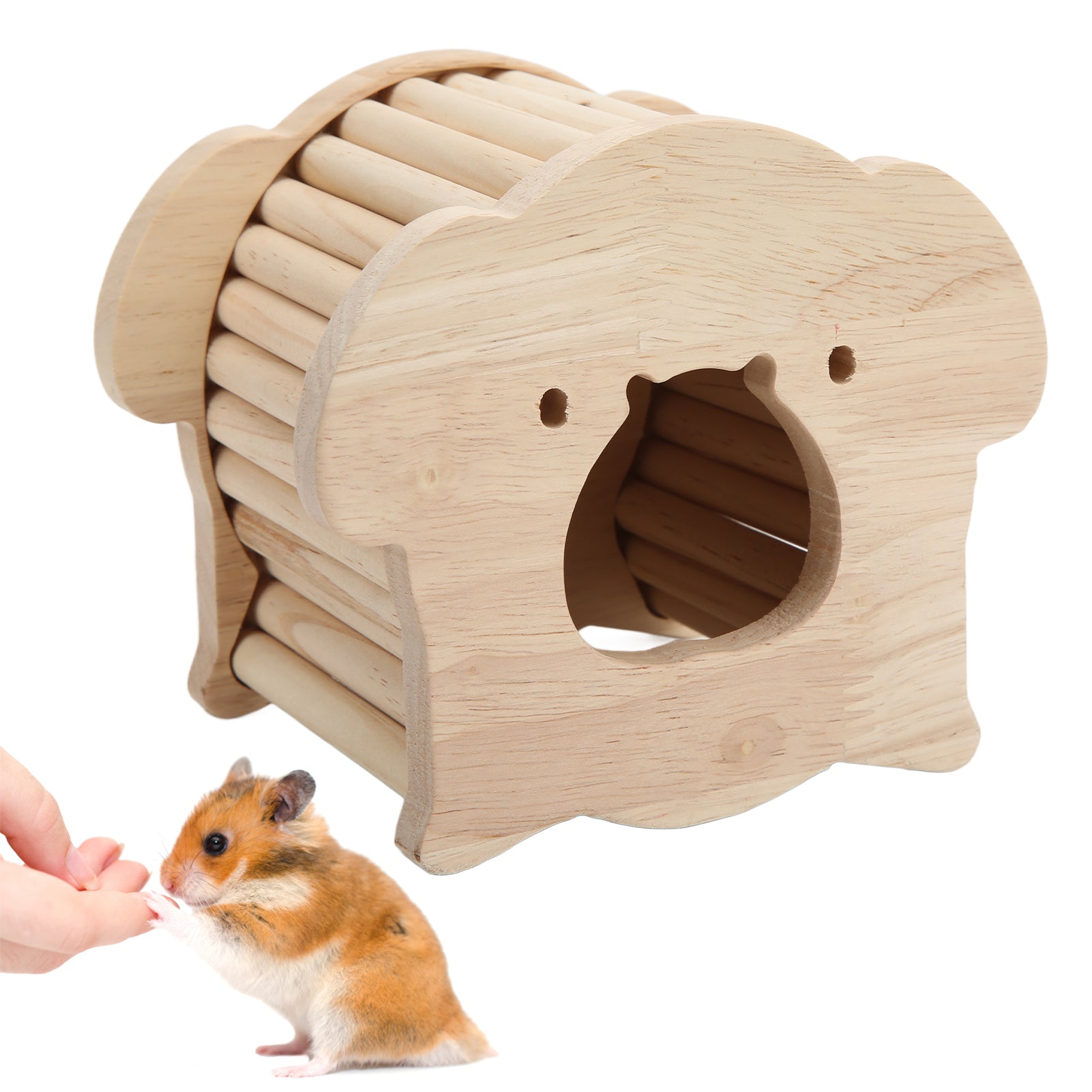 Hamster Wooden House， Wooden Ladder Hamster House Climbing Ramp Strong Structure  For Small Pets