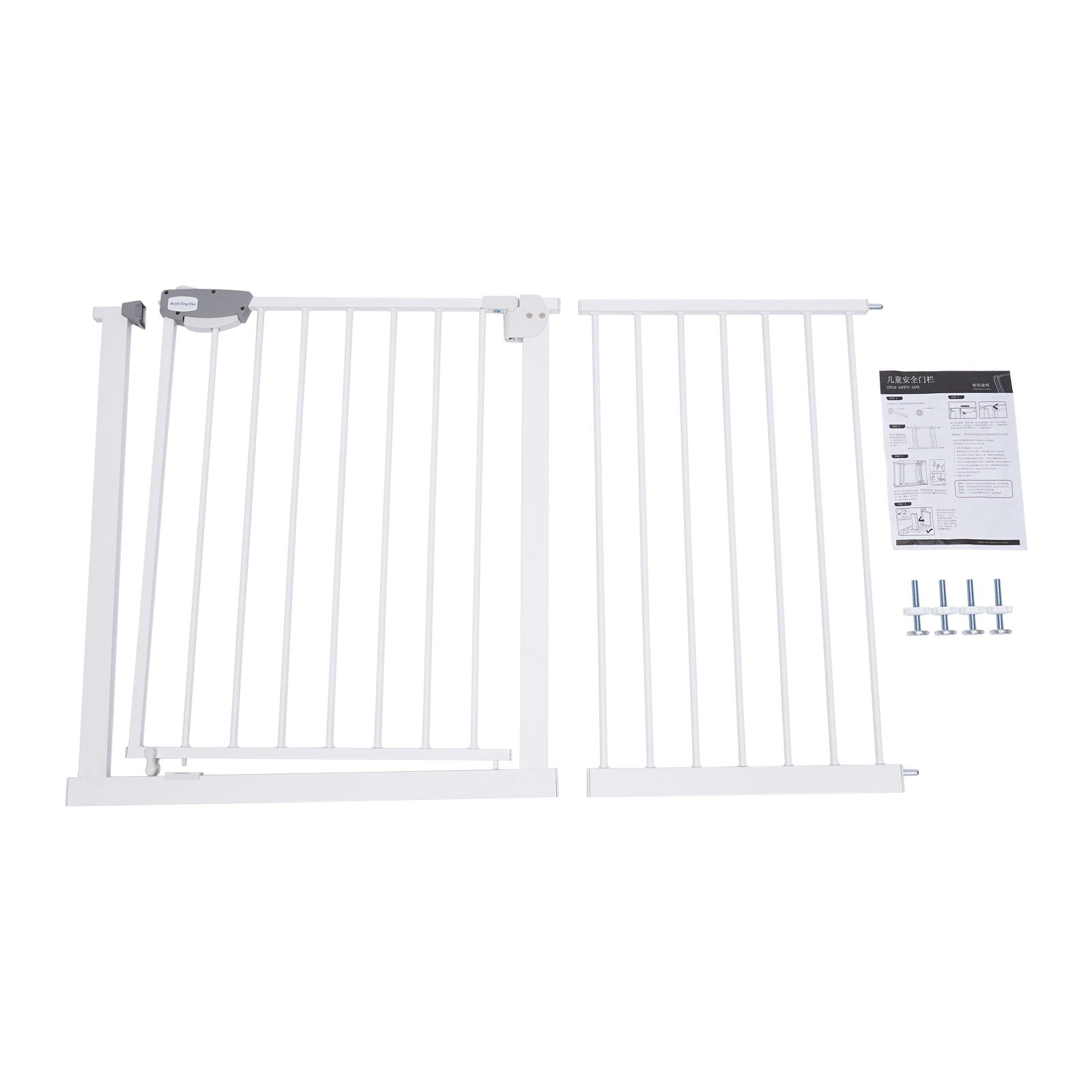 Wuzstar Double Locking Baby Gate Pet Safety Gate for Stairs and Doorways NO Drilling