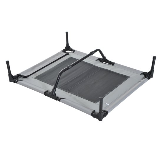 Pawhut Elevated Cooling Dog Bed Cot w/ Canopy Shade， Medium， Gray