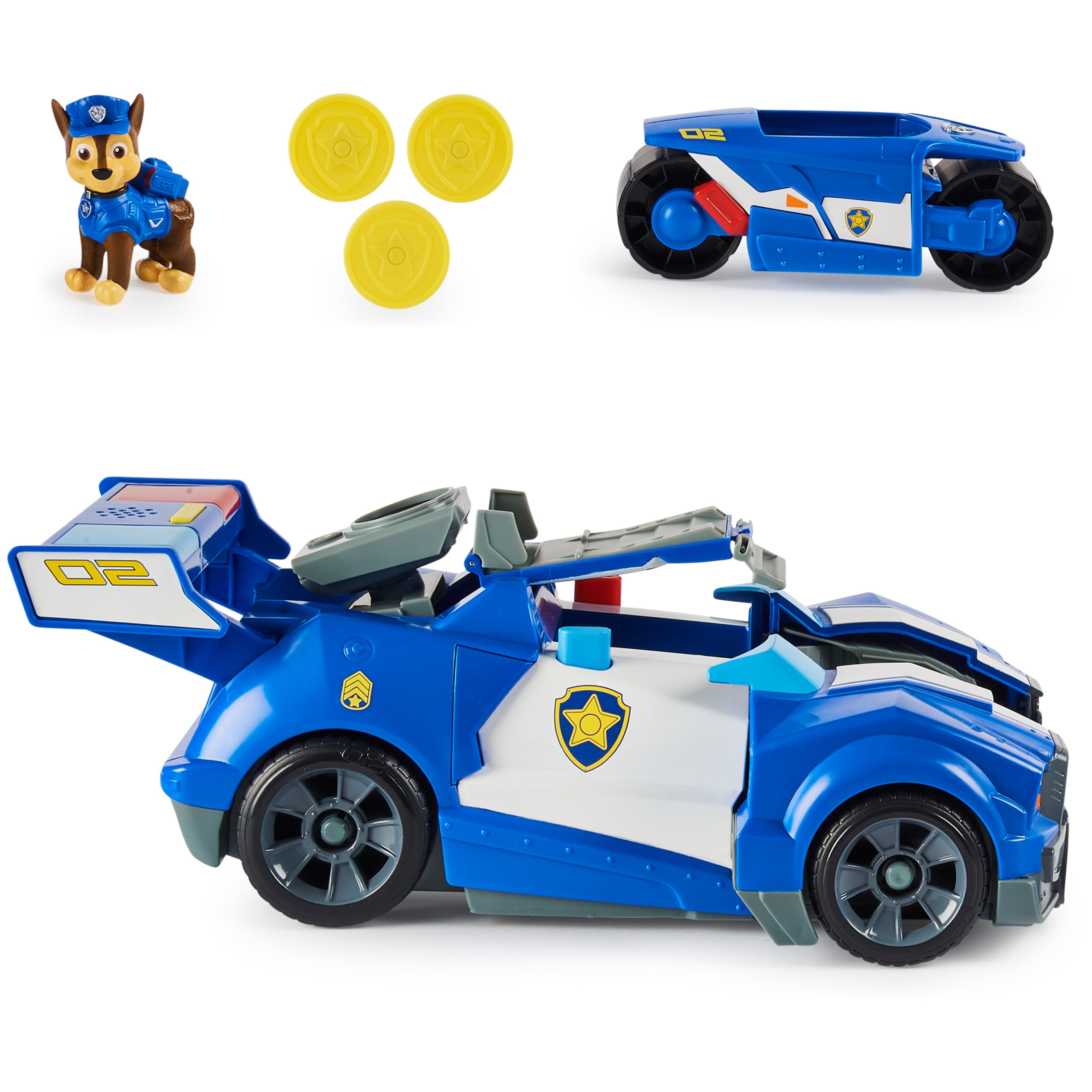 PAW Patrol， Chase 2-in-1 Transforming Movie City Cruiser and Motorcycle