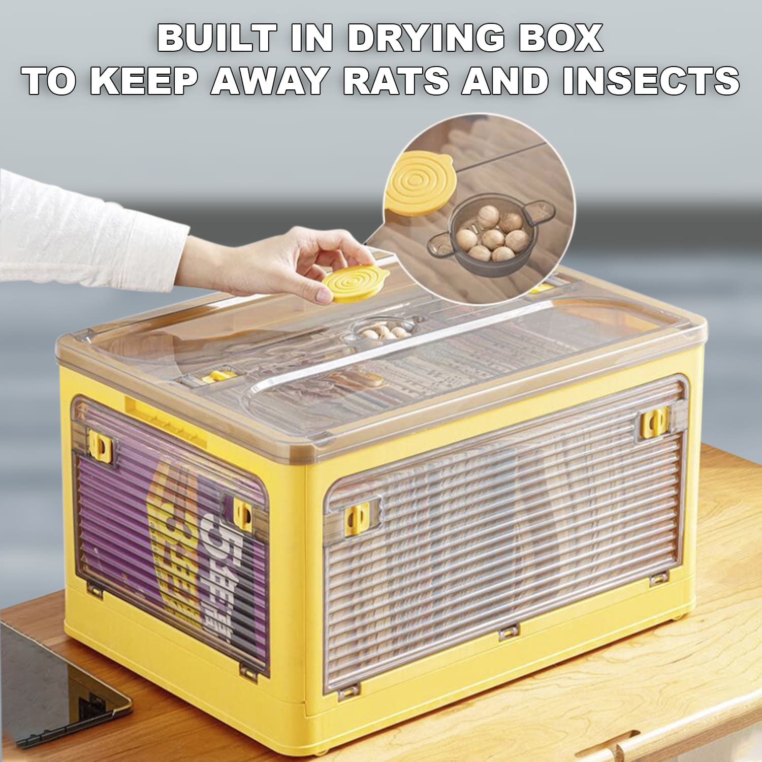 HandmadeTrasures® Storage Containers, For Clothes, Blankets, Kitchen Items, with 4 Wheels