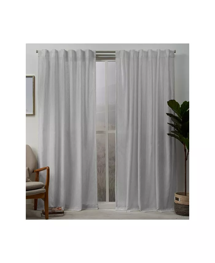Exclusive Home Muskoka Teardrop Slub Embellished Hidden Tab Top Curtain Panel Pair， 54
