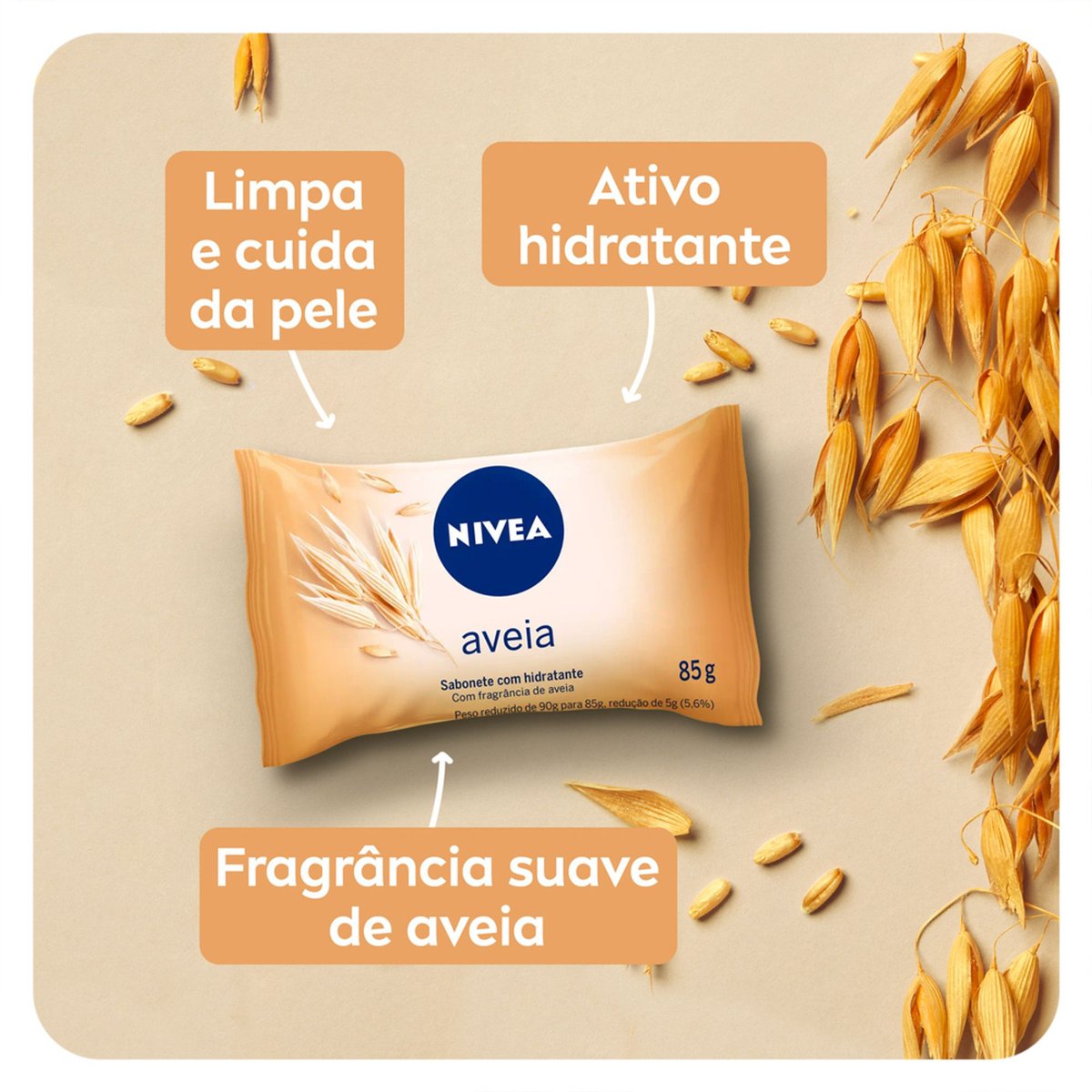 Sabonete em Barra Aveia NIVEA 85g