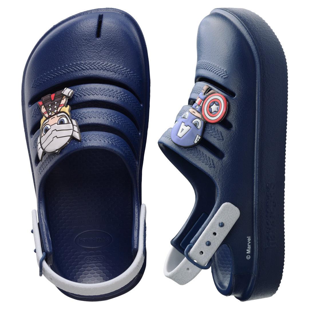 Chinelo Clog Havaianas Infantil Marvel Capitão América Marinho