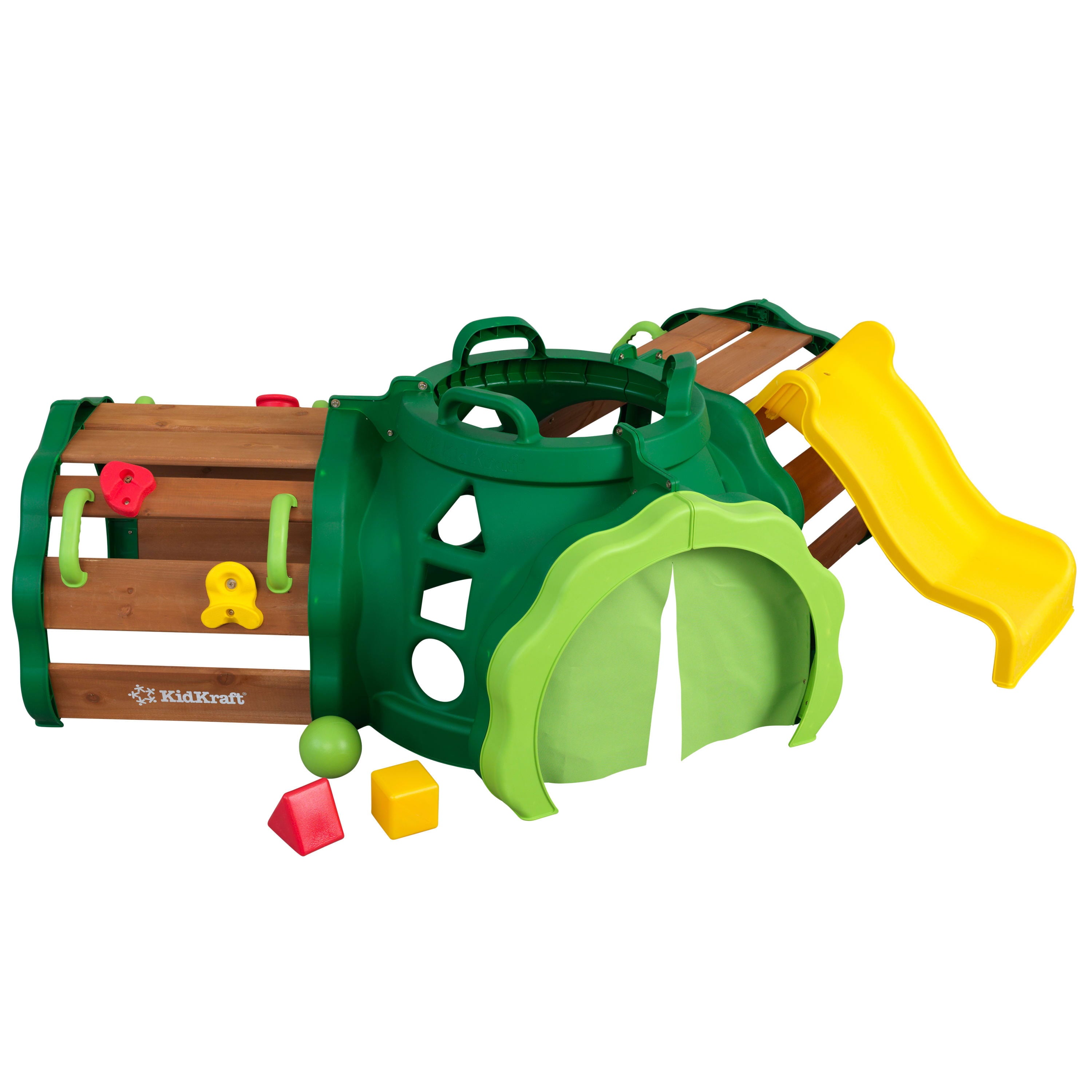 KidKraft Hideout Hollow Toddler Climber with Slide， Shapes and Peek-a-Book Flap