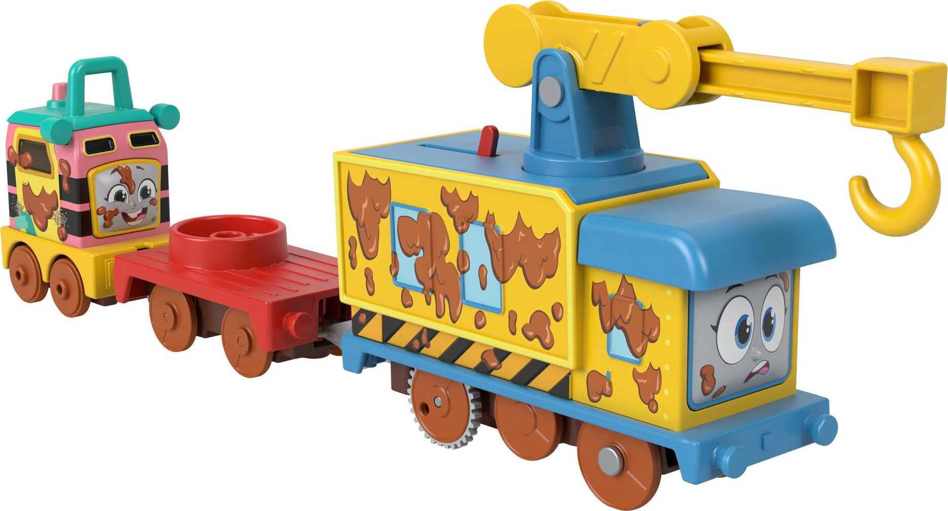 Thomas and Friends Muddy Fix 'em Up Friends Motorized Vehicle Set for Preschool Pretend Play